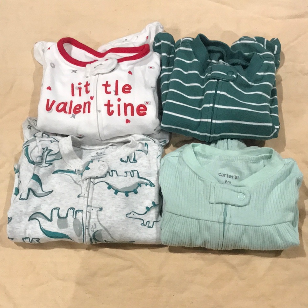 Carter's Baby Pajamas Set - Green, White, and Gray